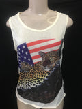 WHOLESALE ~ Women Top ~ American Flag & Leopard Tank Top  ~ 99008