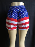 WHOLESALE ~ Women's Beach USA Stripes Stars Print Shorts