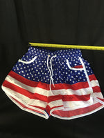 WHOLESALE ~ Women's Beach USA Stripes Stars Print Shorts